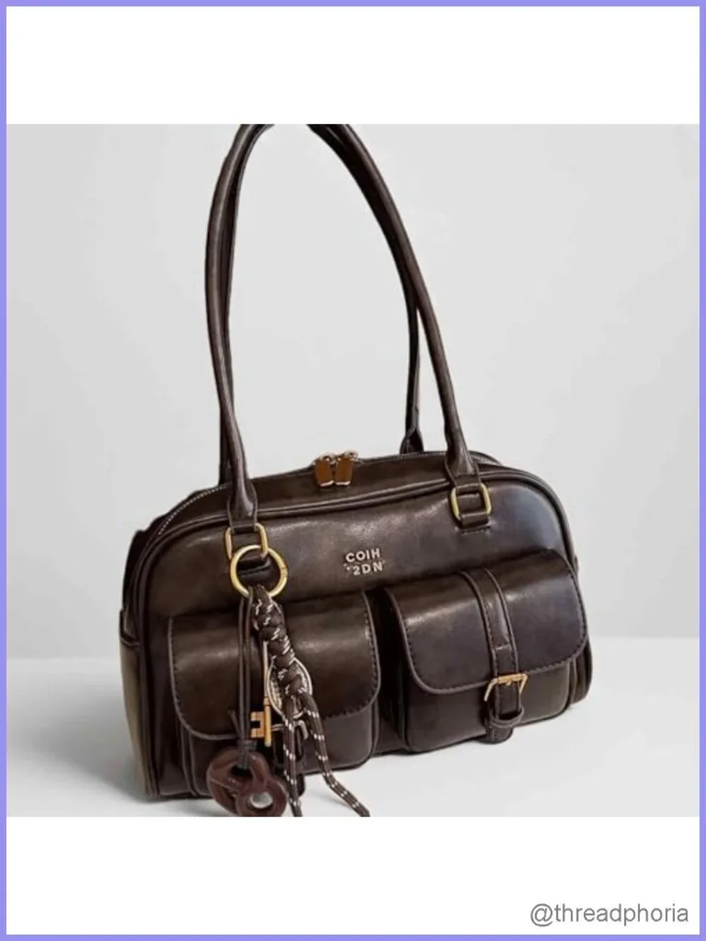 Vintage Hobo Shoulder Bag Faux Leather Y2K Purse Casual Handbag